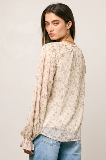 long sleeve floral blouse