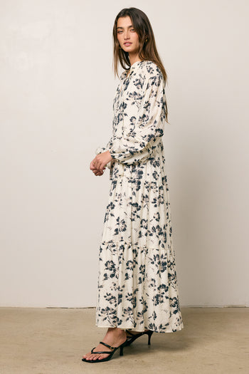 printed maxi with long sleeves