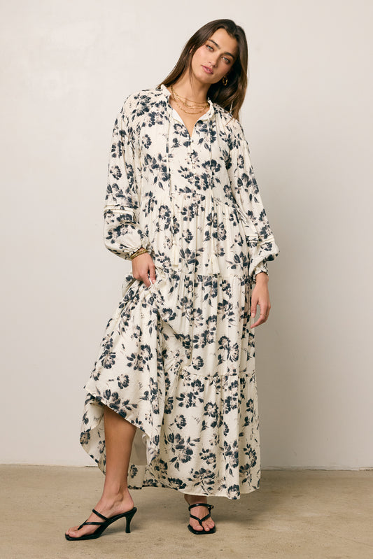 black and white printed dress