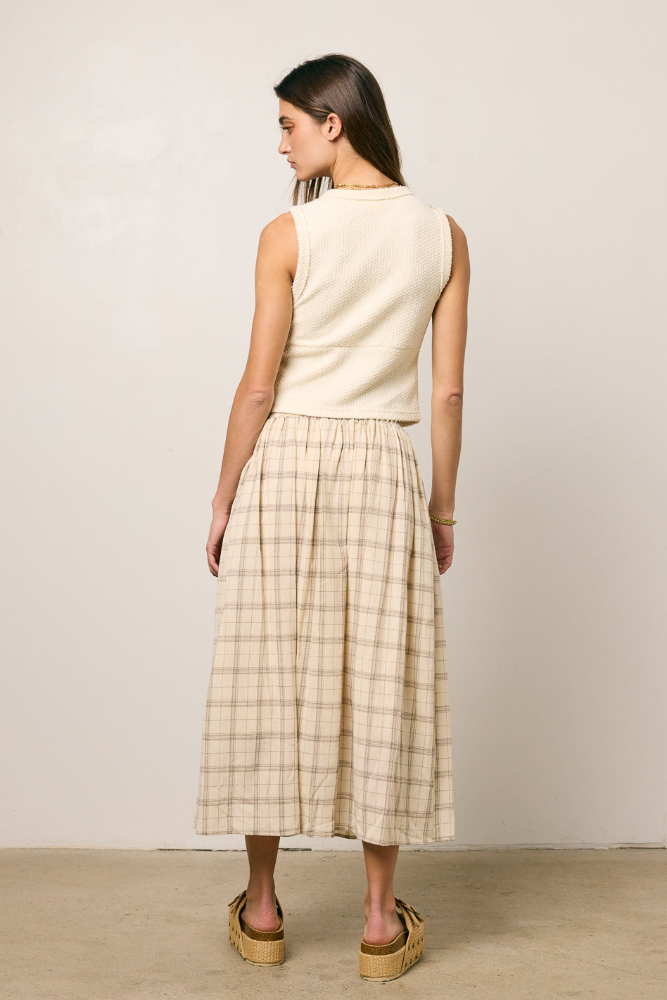 Griffin Knit Tank Top in Cream - FINAL SALE