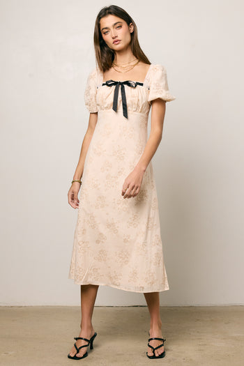 MIDI DRESS WITH FRONT BOW