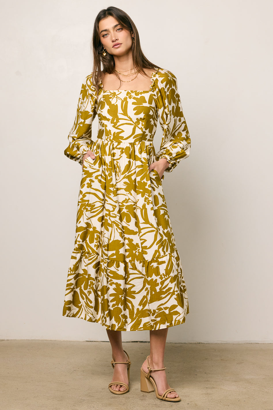 Soren Midi Dress in Mustard FINAL SALE