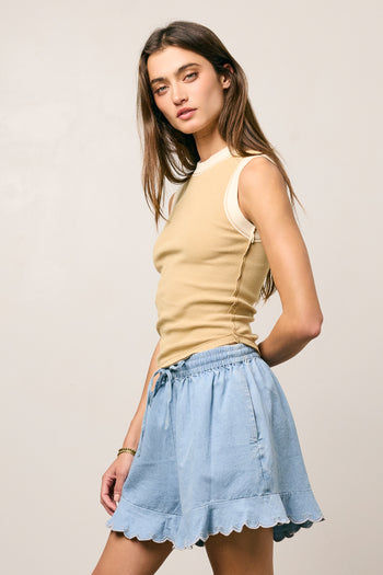 Lilah Reverse Seam Tank in Taupe - FINAL SALE