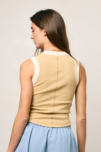 Lilah Reverse Seam Tank in Taupe - FINAL SALE