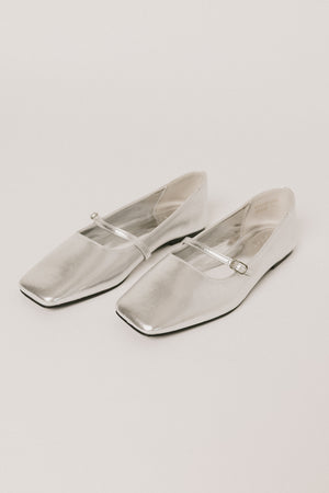 Adele Silver Ballet Flats - FINAL SALE