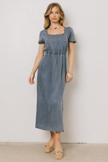SHORT SLEEVE DENIM DRESS