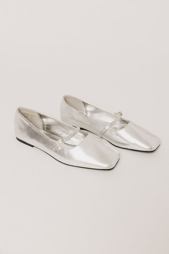 silver ballet flats