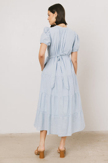 midi dress with tie detail