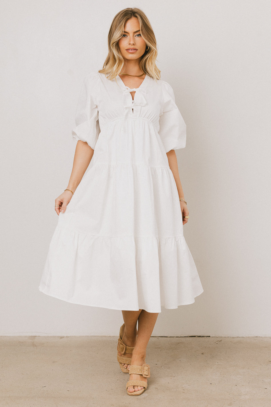 Nadia Midi Dress in Cream - FINAL SALE Nadia Midi Dress in Cream - FINAL SALE