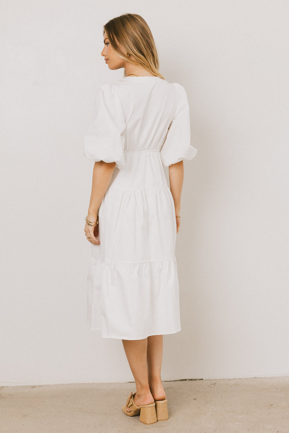 CREAM MIDI DRESS 