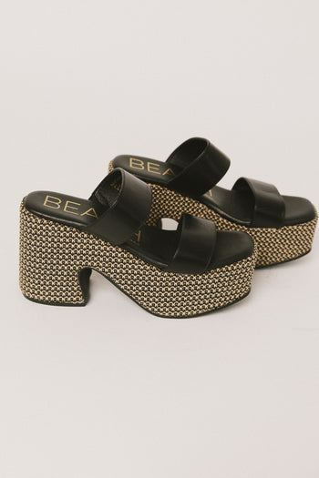 platform woven shoes