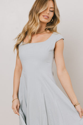 SLATE BLUE MIDI DRESS