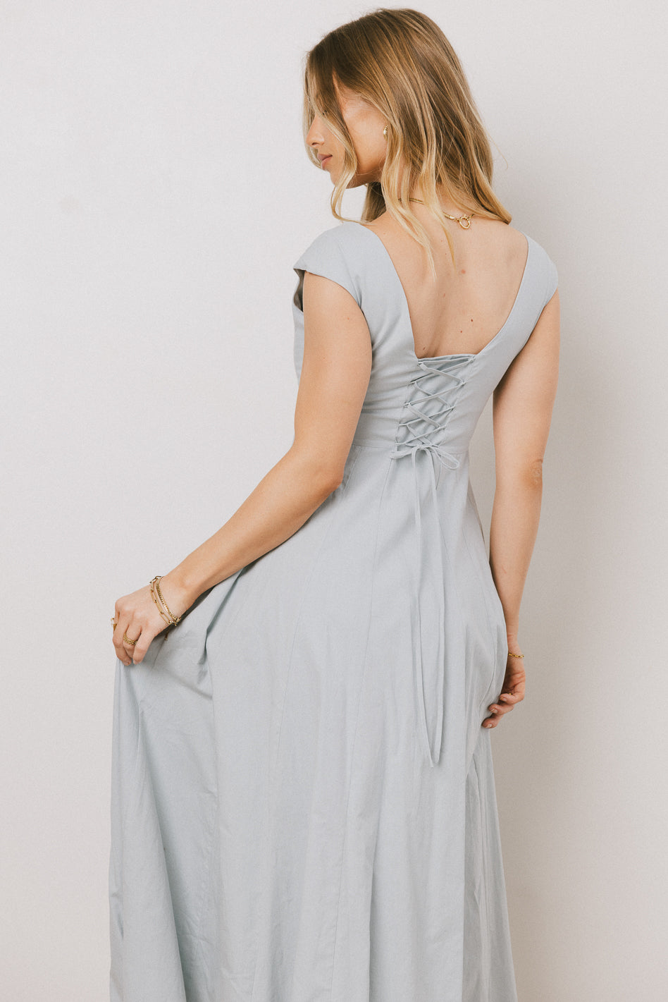 Colin Midi Dress in Slate Blue Colin Midi Dress in Slate Blue
