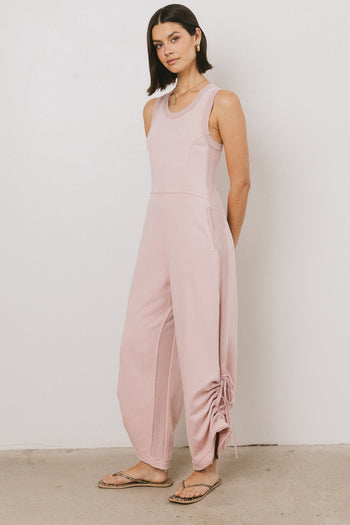 SINCHED BOTTOMS ON PINK JUMPSUIT 