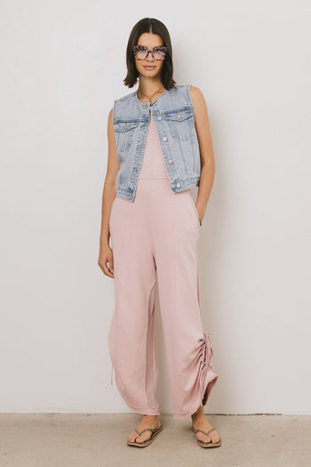 KNIT JUMPSUIT IN PINK