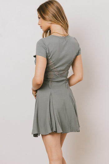 Erin Cap Sleeve Mini Dress in Sage - FINAL SALE