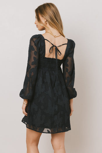 TIE BACK ON NAVY MINI DRESS