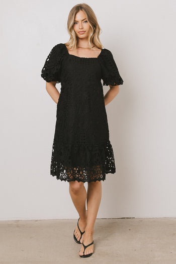 BLACK EYELET DRESS 