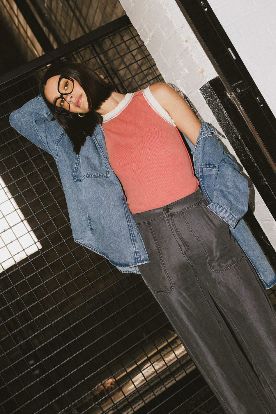 Lilah Reverse Seam Tank in Red - FINAL SALE