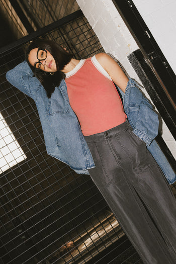 Lilah Reverse Seam Tank in Red - FINAL SALE