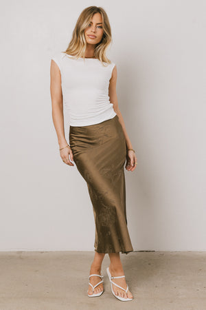 Ellie Floral Maxi Skirt in Olive - FINAL SALE