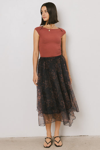 Atlas Floral Asymmetrical Skirt - FINAL SALE