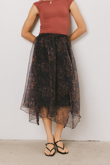 Atlas Floral Asymmetrical Skirt - FINAL SALE
