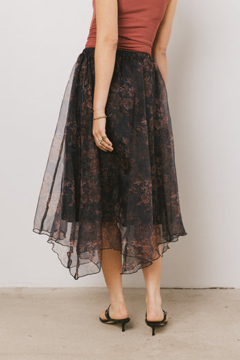 Atlas Floral Asymmetrical Skirt - FINAL SALE