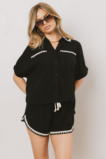 black short sleeve top