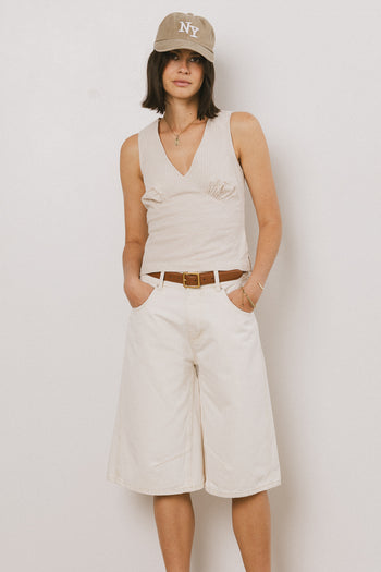 Alden Bermuda Shorts in Cream - FINAL SALE
