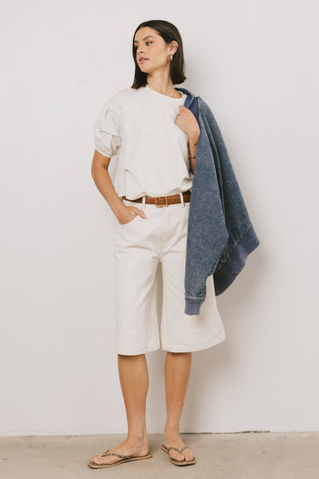 Wyatt Tiered Sleeve Top in Cream - FINAL SALE