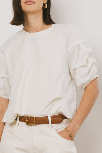 Wyatt Tiered Sleeve Top in Cream - FINAL SALE