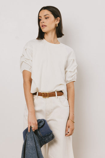 Wyatt Tiered Sleeve Top in Cream - FINAL SALE