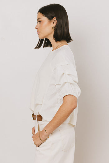 Wyatt Tiered Sleeve Top in Cream - FINAL SALE