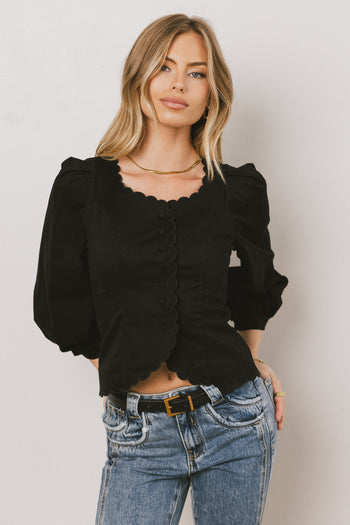 BLACK BUTTON DOWN