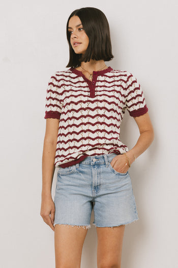 Eddie Knit Sweater in Berry - FINAL SALE