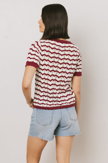 STRIPED SWEAT IN BERRY