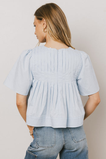 Isha Pleated Top in Blue - FINAL SALE