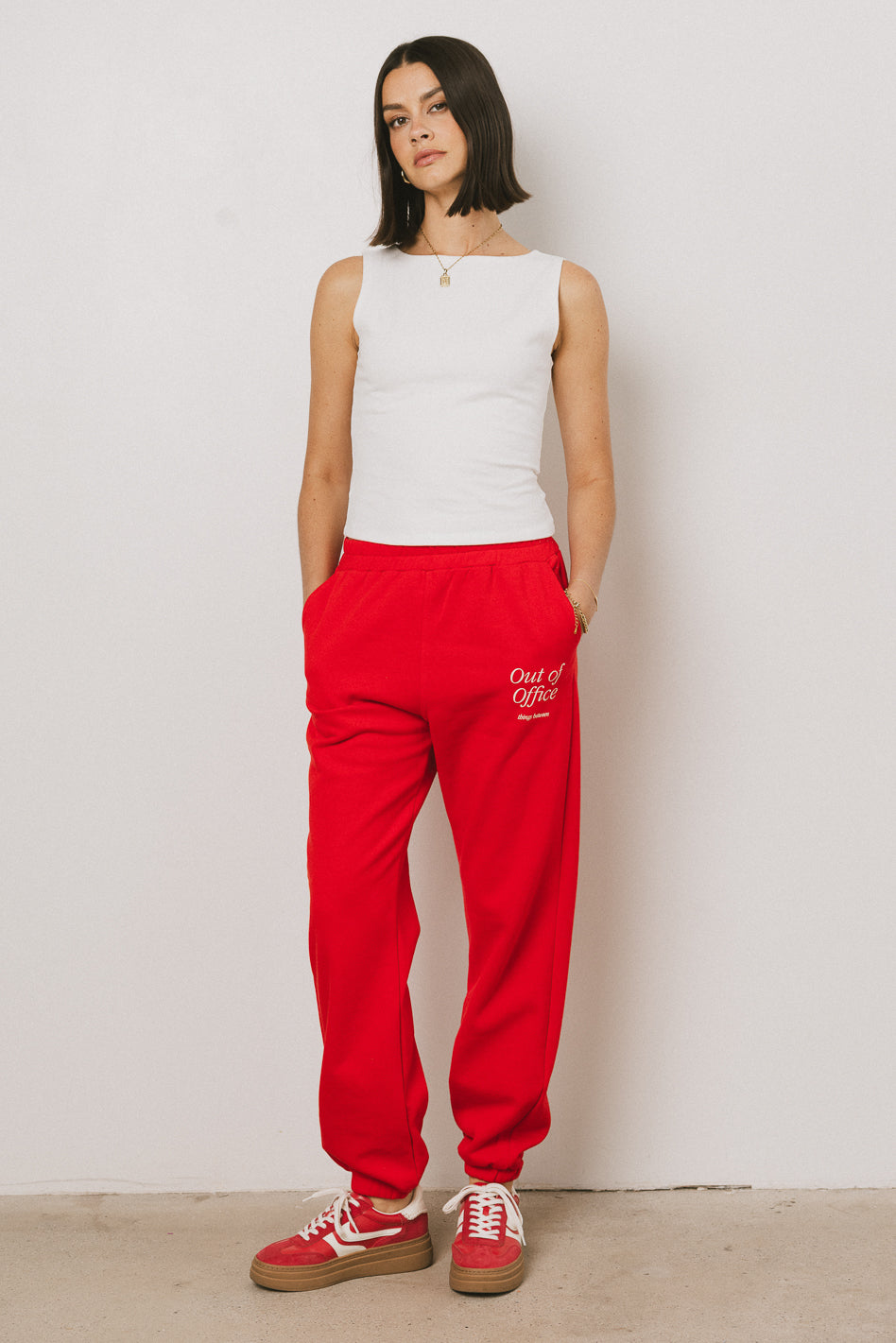 Out Of Office Sweatpants in Red - FINAL SALE