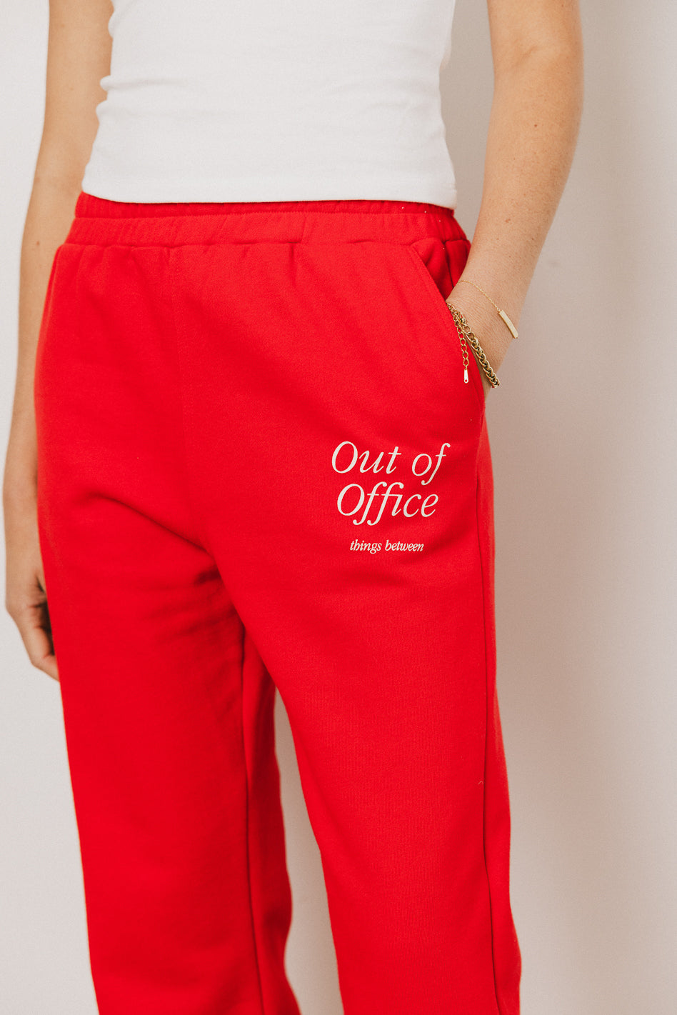 Out Of Office Sweatpants in Red - FINAL SALE