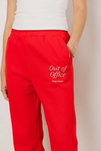 Out Of Office Sweatpants in Red - FINAL SALE
