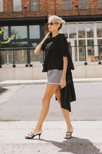 Lyla Collared Lace Top in Black - FINAL SALE