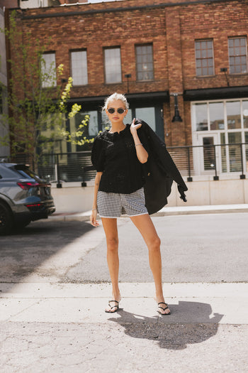 Lyla Collared Lace Top in Black - FINAL SALE