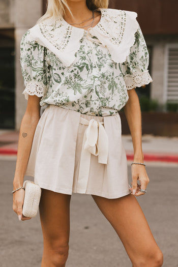 Jamie Knit Shorts in Beige - FINAL SALE