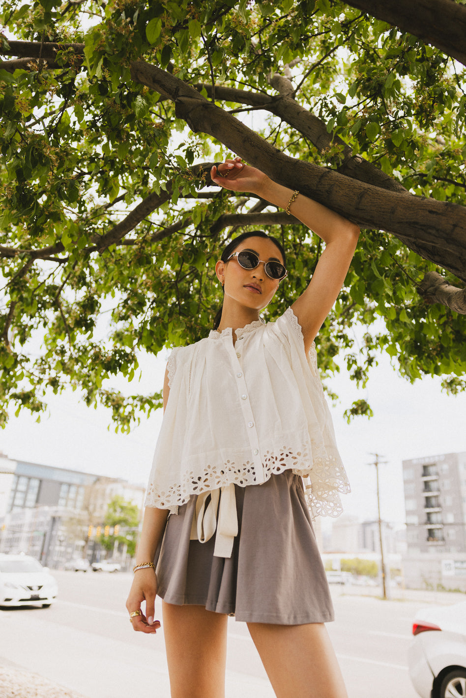 eyelet lace blouse