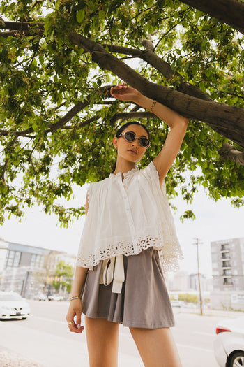 eyelet lace blouse