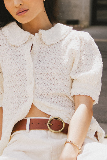 cream lace blouse