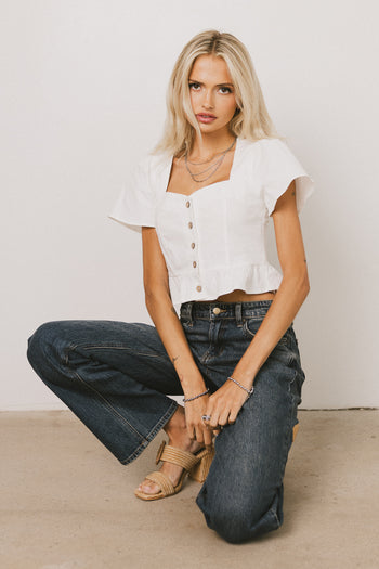 cropped white top