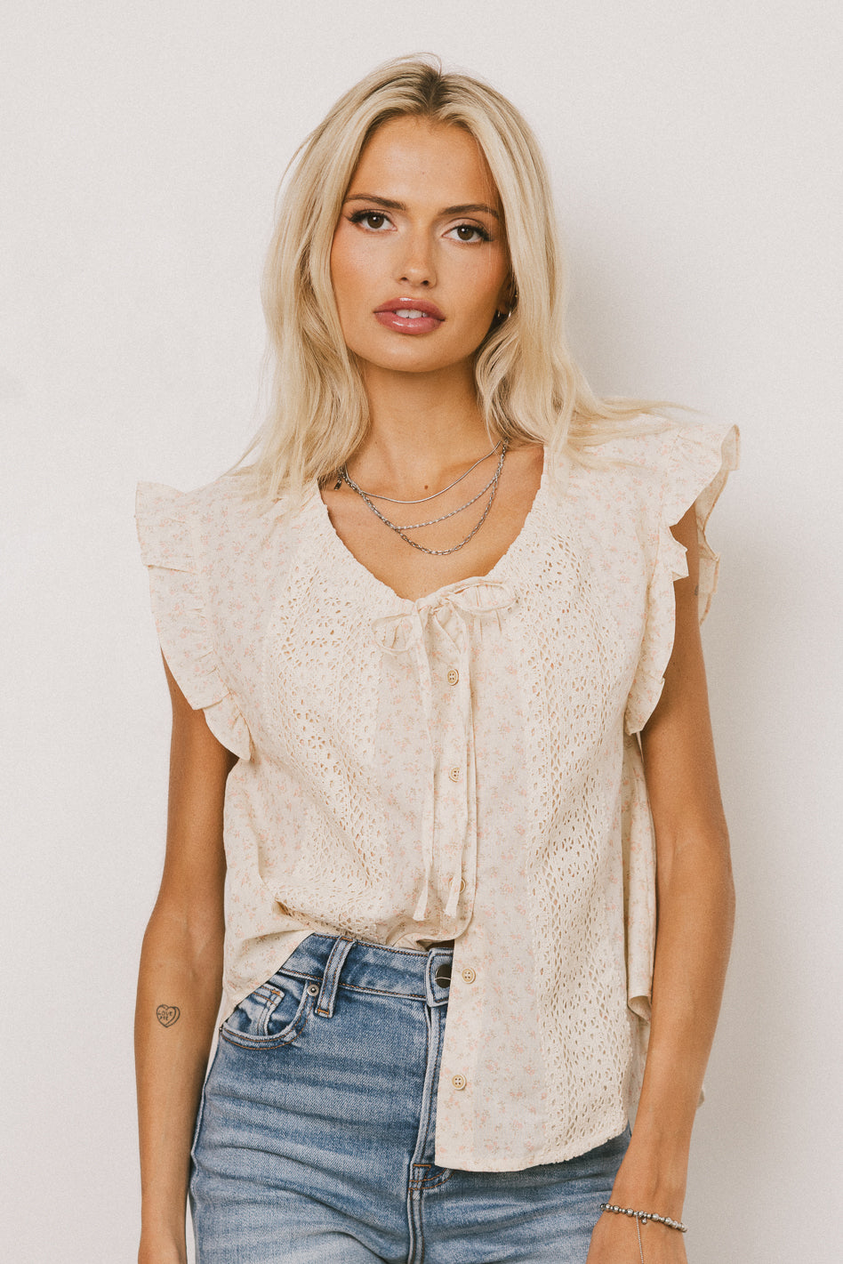 Floral Blouse in Coral