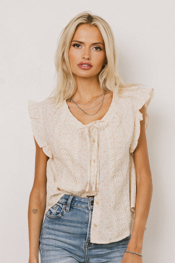 Floral Blouse in Coral